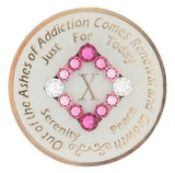 N02. NA Medallion Glow White w Transition Pink Crystals (Years 1-40) at Your Serenity Store