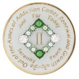 N04. NA Medallion Glow White w Transition Green Crystals (Years 1-40) at Your Serenity Store