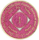 N07. NA Medallion Glitter Pink Coin (Yrs 2-40) at Your Serenity Store