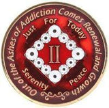 N18. NA Medallion Red w White Crystals (Yrs 1-40) at Your Serenity Store