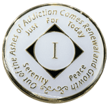 N36. NA Medallion White Chip Glow Coin (Yrs 1-40) at Your Serenity Store