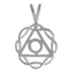 Nk223-16 Al-Anon Family Recovery Pendant Sterling Silver Symbol in a Basket Weave Circle, Medium at Your Serenity Store