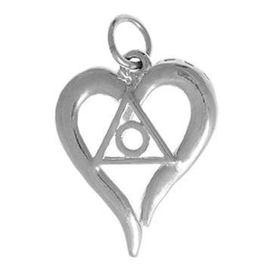 Nk396-16. Al-Anon Sterling Silver Heart Pendant with Family Recovery Symbol, Medium Size at Your Serenity Store