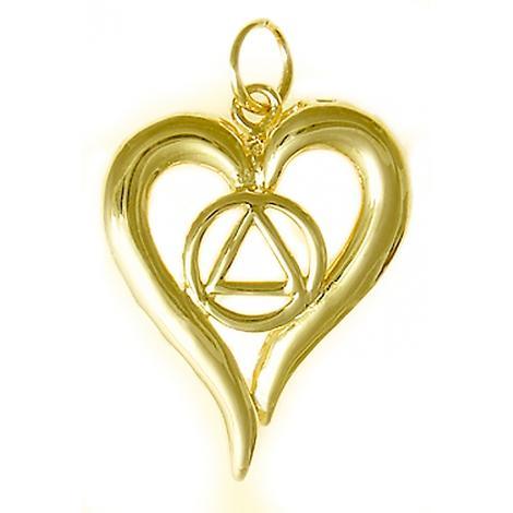 Nk398-4. AA 14k Gold Open Heart with Triangle Pendant at Your Serenity Store