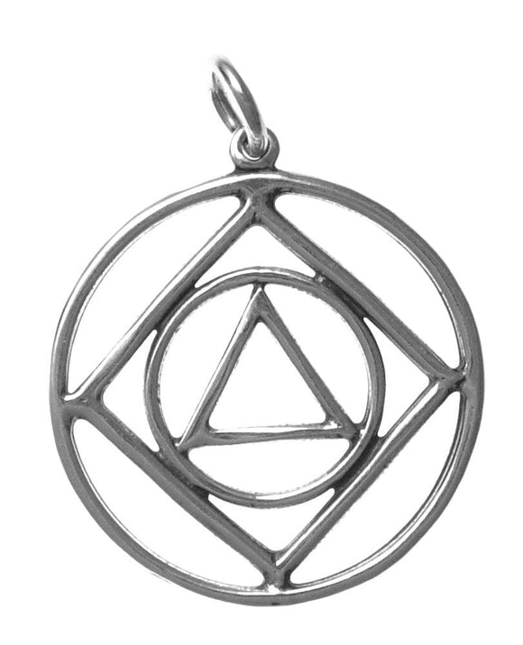 Nk45-16. AA Sterling Silver AA and NA Dual Symbol Pendant (Large) at Your Serenity Store