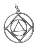 Nk45-16. AA Sterling Silver AA and NA Dual Symbol Pendant (Large) at Your Serenity Store