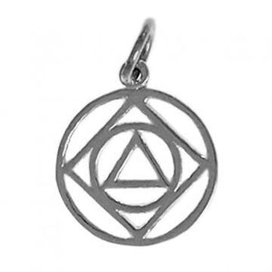 Nk503-16. AA Sterling Silver AA and NA Dual Symbol Pendant (Medium) at Your Serenity Store