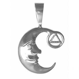 Nk814. AA Sterling Silver Man on the Moon Pendant at Your Serenity Store
