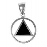 Nk921-5. AA Sterling Black Triangle Pendant (Medium), 921. at Your Serenity Store