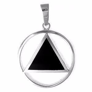 Nk923-5. AA Sterling Black Triangle Pendant (Large) at Your Serenity Store