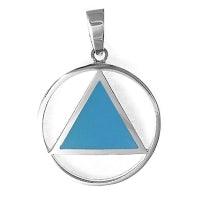Nk924-5. AA Sterling Blue Triangle Pendant (Large) at Your Serenity Store