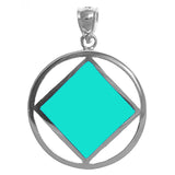Nk933. NA Sterling Silver Turquoise Enamel Pendant (Large) at Your Serenity Store