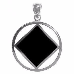 Nk934-10 NA Sterling Silver Black Enamel Pendant, Large at Your Serenity Store