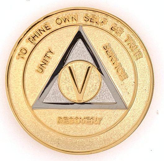 Premium AA Medallion Gold & Nickel Bi-Plate (24hr-60 Years) at Your Serenity Store