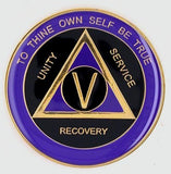Premium AA Medallion Purple and Black (1-50 Years) at Your Serenity Store