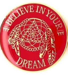 Premium Believe in Your Dream Native American Medallion in Red at Your Serenity Store