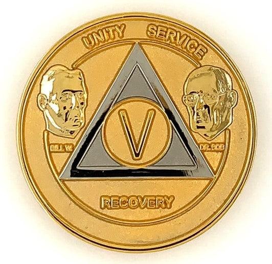 Premium Bill & Bob AA Medallion Gold Nickel Bi-Plate (24hr-60 Yrs) at Your Serenity Store