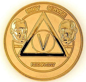 Premium Bill & Bob AA Medallion Gold Plate (24hr-60 Yrs) at Your Serenity Store
