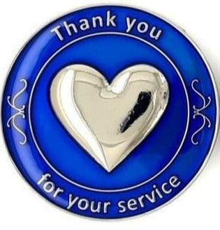 Premium Thank You For Your Service Medallion Blue at Your Serenity Store