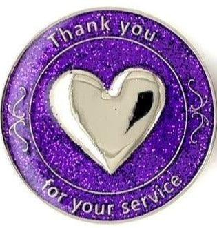 Premium Thank You For Your Service Medallion Purple at Your Serenity Store