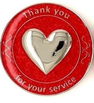 Premium Thank You For Your Service Medallion Red at Your Serenity Store