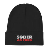 Sober AF Embroidered Beanie at Your Serenity Store