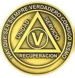 Spanish AA Medallion (24 hrs, Months to 40 yrs) at Your Serenity Store