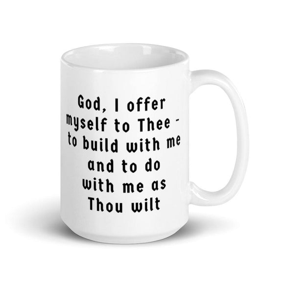Third Step Prayer White glossy mug at Your Serenity Store