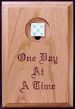Wood Medallion Holder: Medium Medallion Holder Plaque 'One Day at a Time" at Your Serenity Store