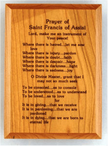 Wood Plaque:  5x7 Saint Francis Prayer at Your Serenity Store