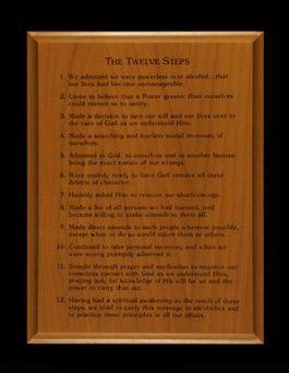 Wood Plaque:  6x8 The Twelve Steps at Your Serenity Store
