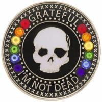 Z02. Grateful I'm Not Dead Recovery NA AA Medallion w Rainbow Bling at Your Serenity Store