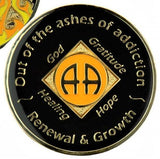 Z04b. AA Medallion Out of the Ashes Phoenix Coin - AA Symbol at Your Serenity Store