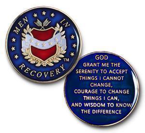 Z56. Men in Recovery AA Medallion - Blue. at Your Serenity Store